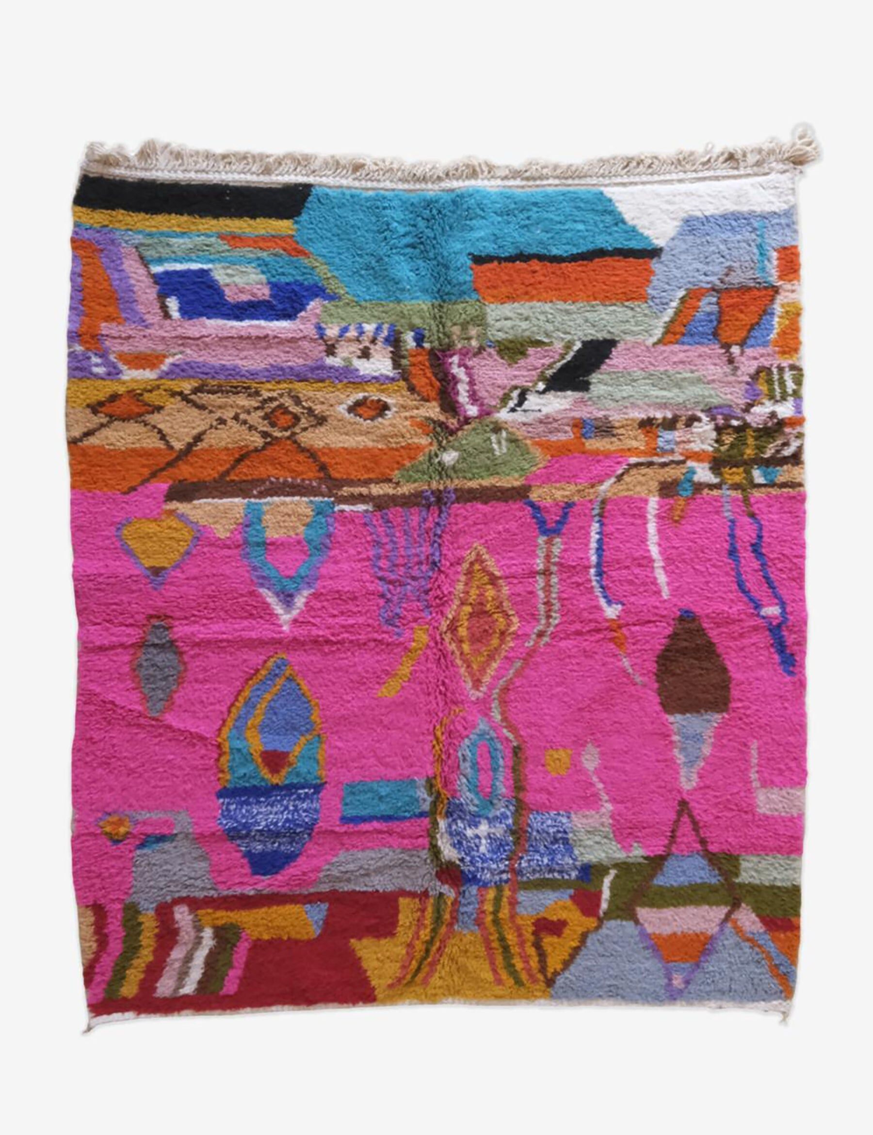 Moroccan Abstract Wool Rug 218 x 260 cm