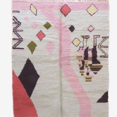 Tapis berbere marocain pure laine 184 x 232 cm