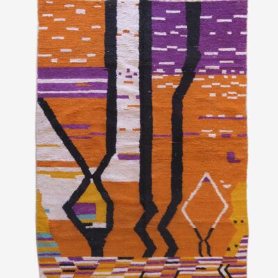 Alfombra bereber marroquí de pura lana 211 x 313 cm