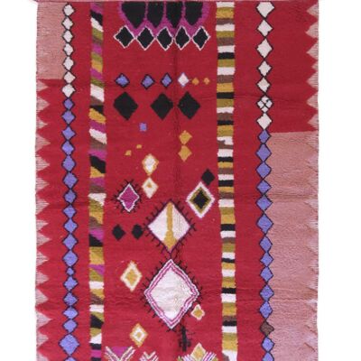 Alfombra bereber marroquí contemporánea de lana 202 x 302 cm