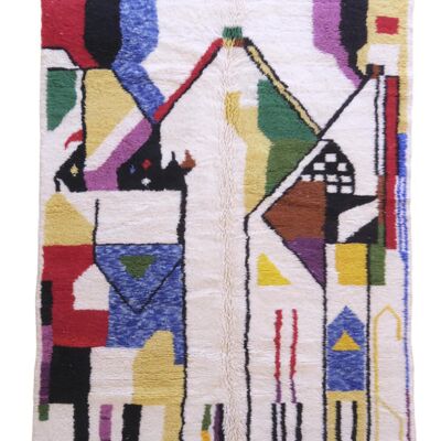 Alfombra bereber marroquí contemporánea de lana 203 x 289 cm