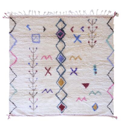 Tapis berbere marocain moderne en laine 245 x 275 cm