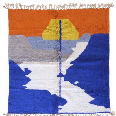 Alfombra bereber marroquí contemporánea de lana 219 x 239 cm