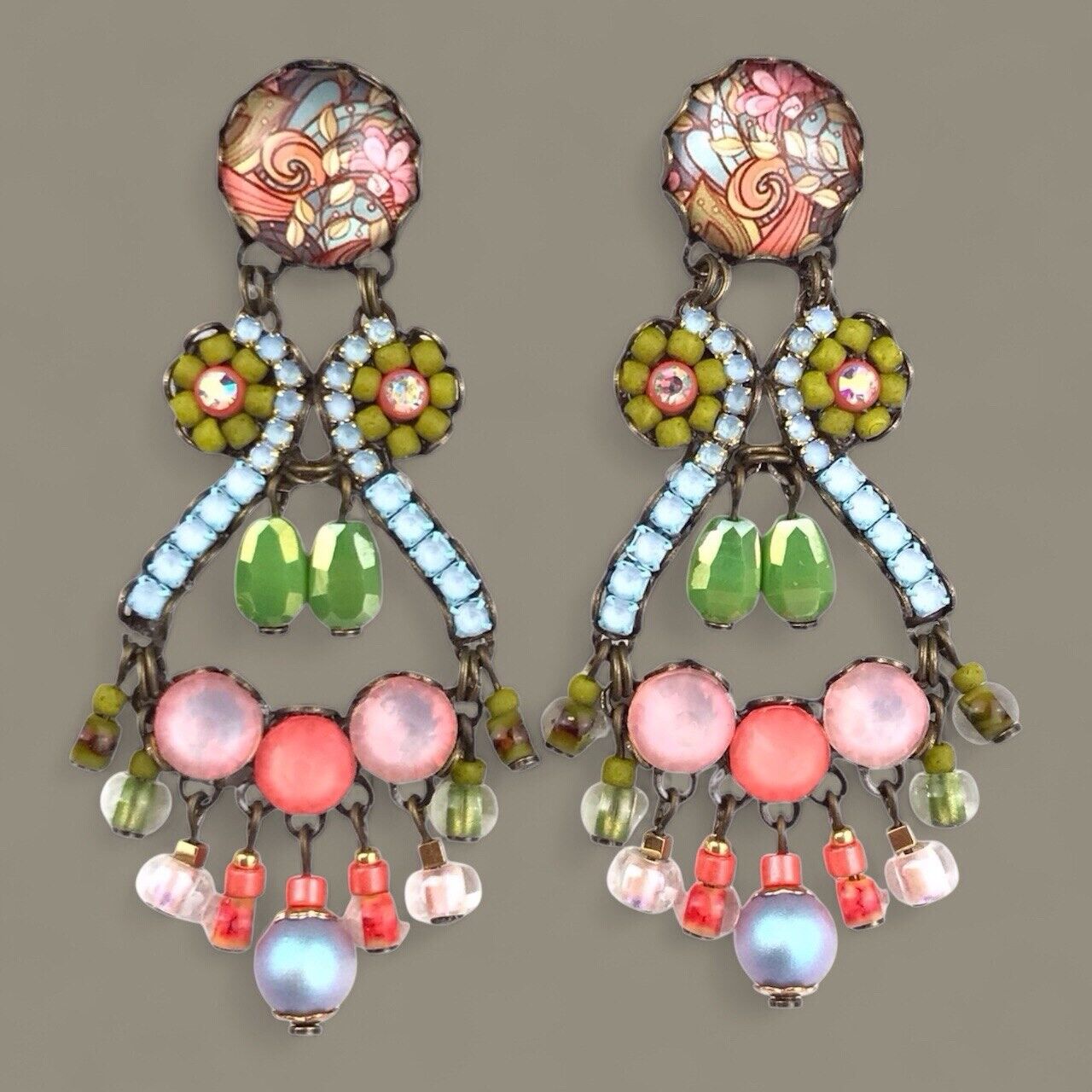 Orecchini di cristallo fatti a mano mandarino