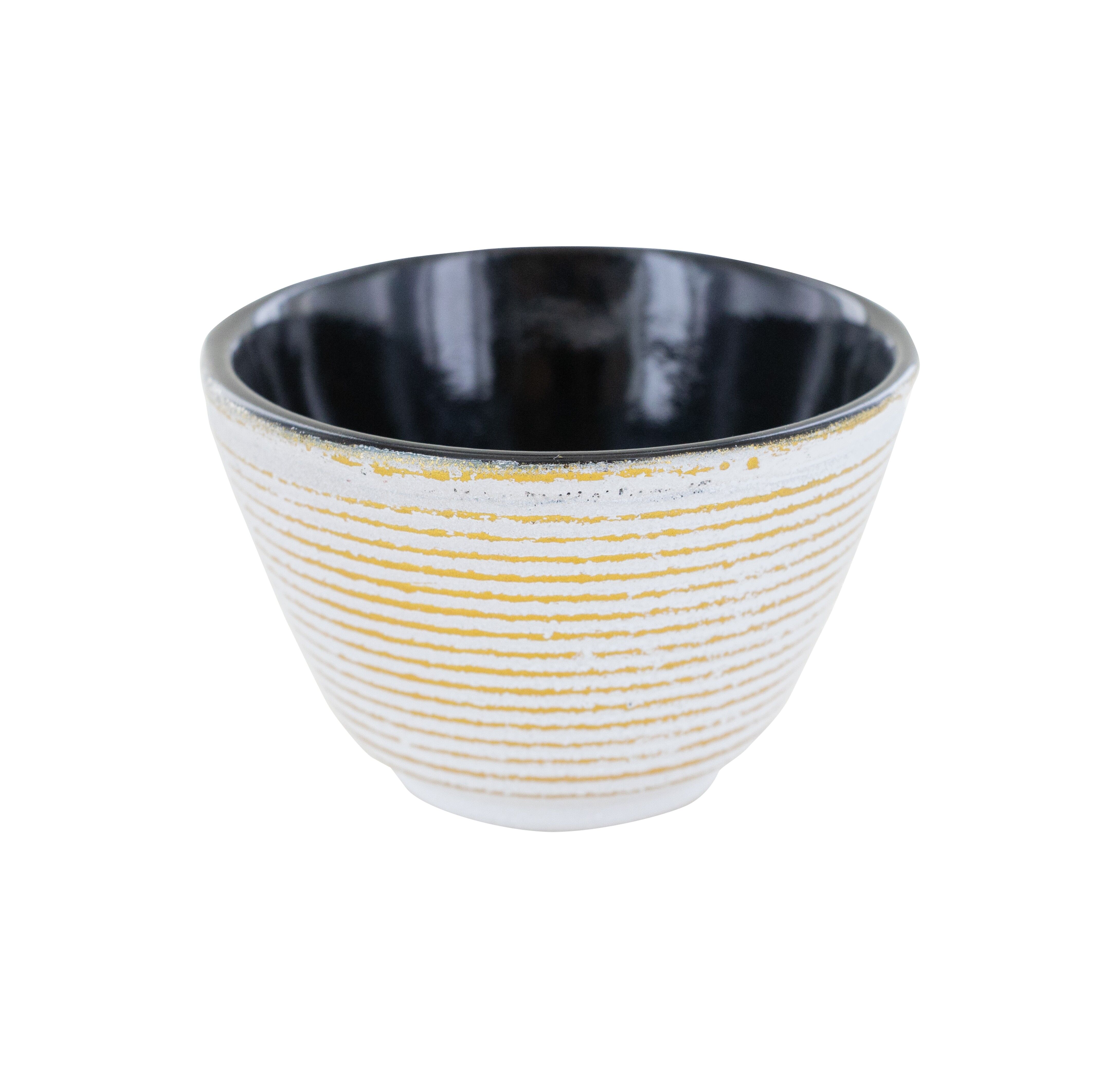 Tazza in ghisa bianca e oro