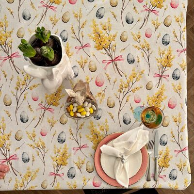 Tablecloth Rectangular, Cotton, Printed | Easter Happy