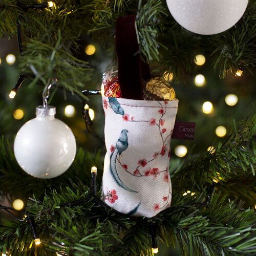 Christmas Tree Hanging Pouch in Kiji Tailed Birds (pack of 3)