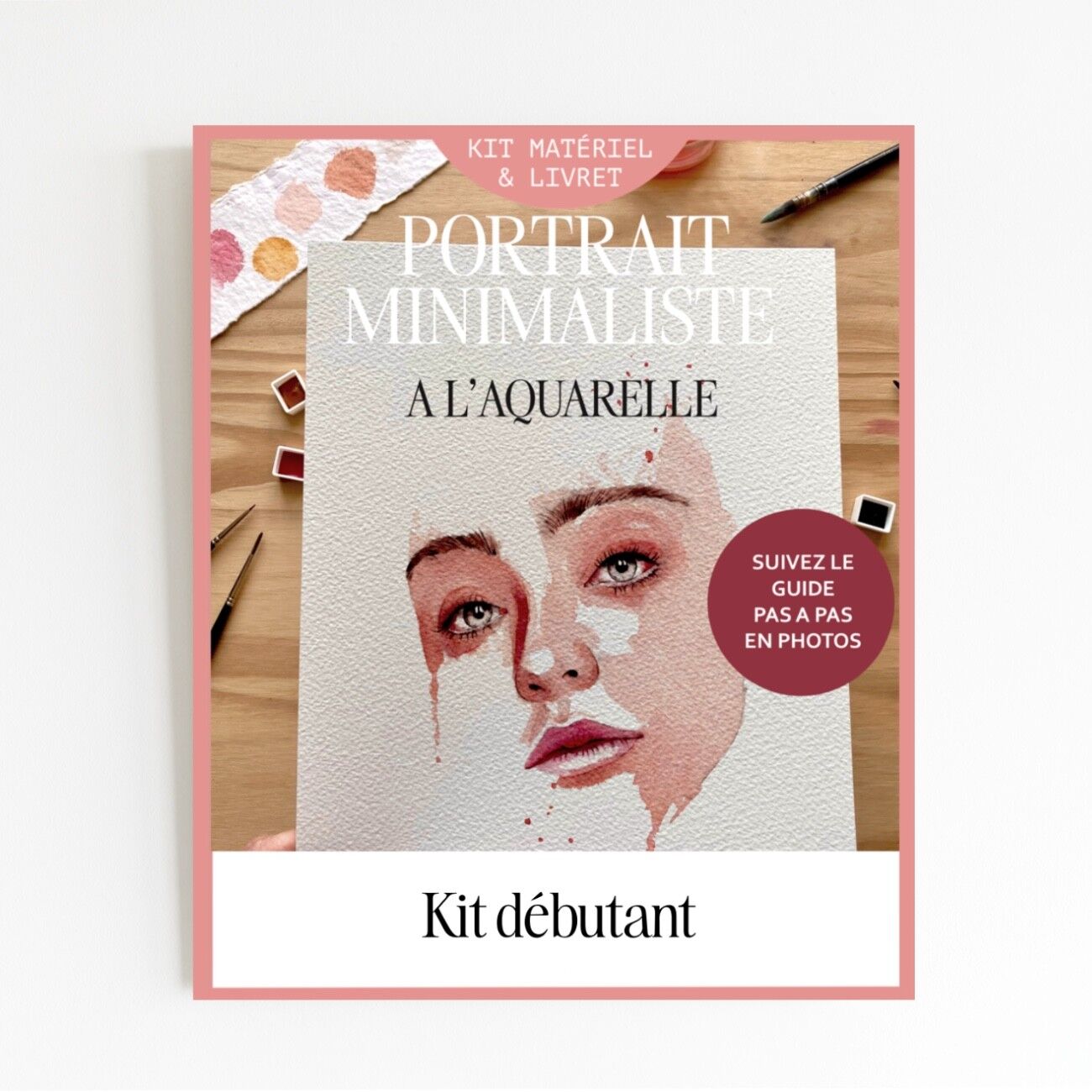Kit materiale creativo e opuscolo: "Dipingi un ritratto ad acquerello" - Modella Nicole