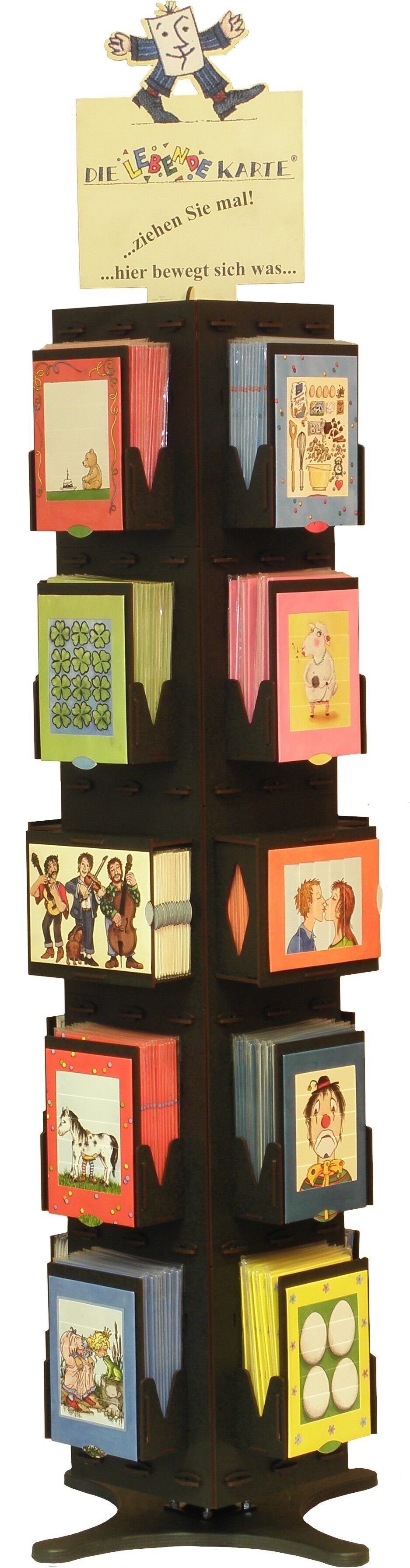 Expositor de tarjetas - soporte giratorio para 20 tarjetas vivientes de motivos