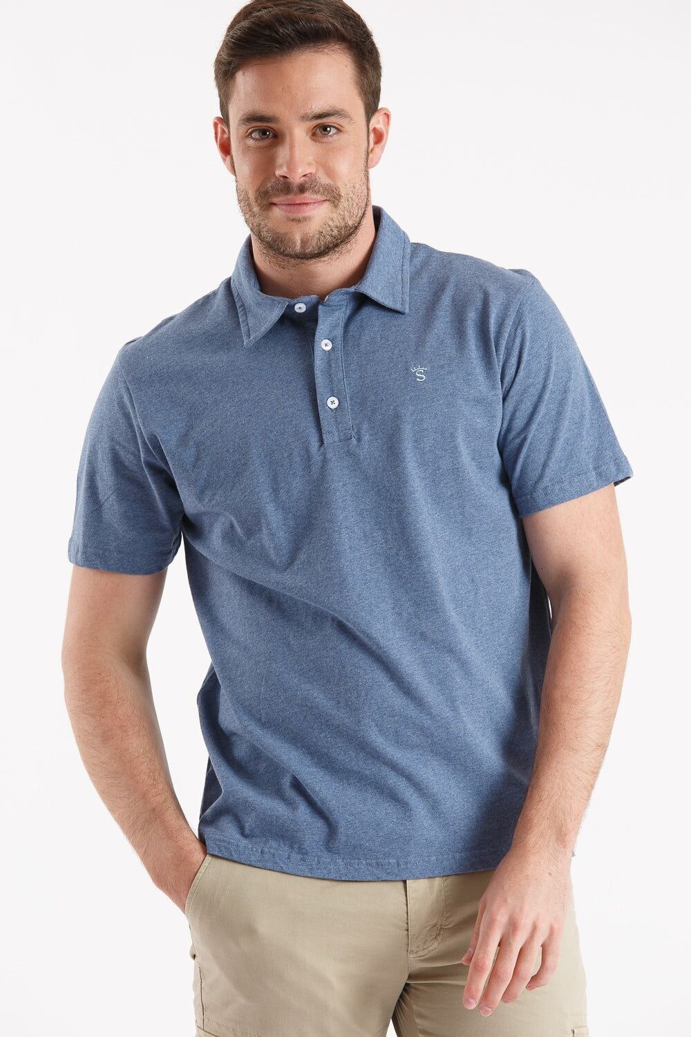 Polo blu melange