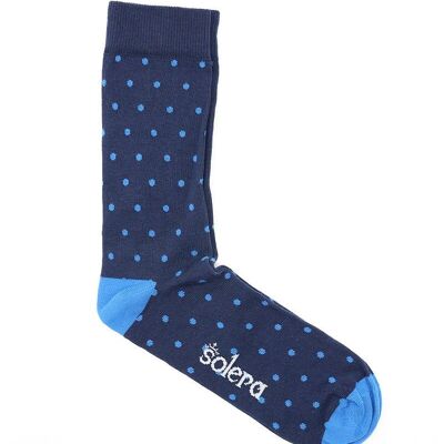 Chaussettes à pois bleu marine/bleu