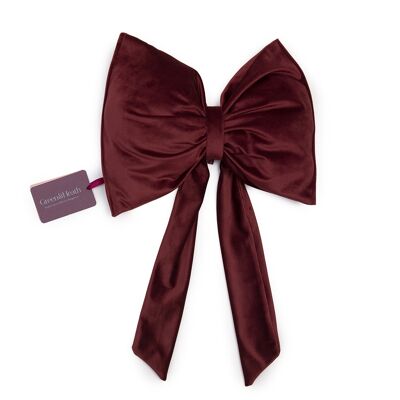 Large Luxury Christmas Bow Red Claret Velvet