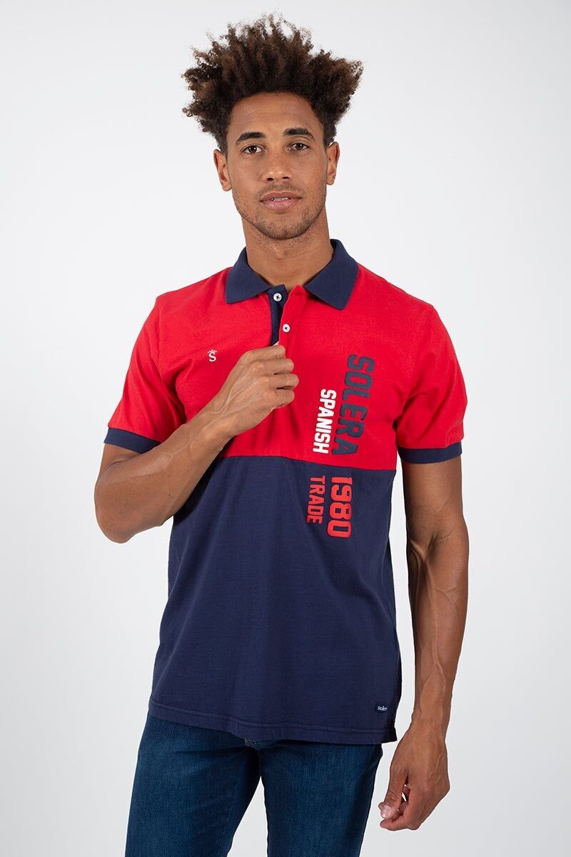 Polo rossa blu scuro