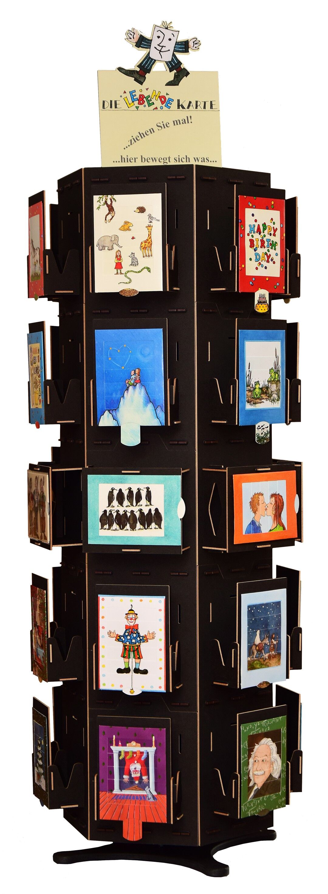 Espositore per carte - supporto rotante per 30 motivi di carte viventi