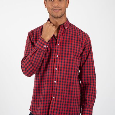 Chemise à carreaux rouge marine