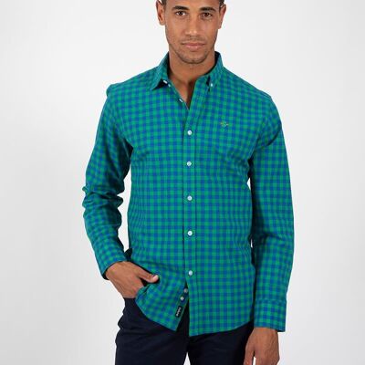Chemise à carreaux vert marine