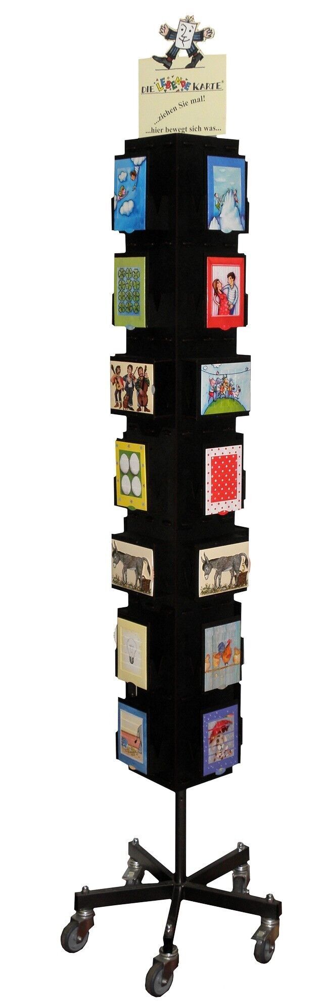 Espositore per carte - supporto rotante per 28 motivi di carte viventi