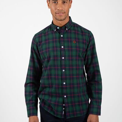 Chemise à carreaux vert marine