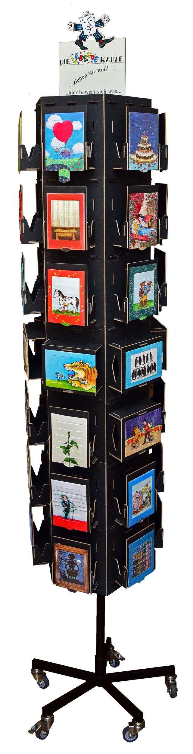 Espositore per carte - supporto rotante per carte viventi con 42 motivi