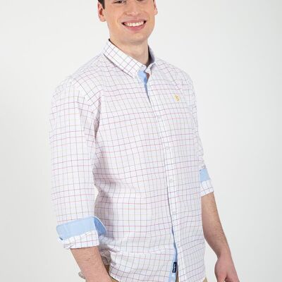 Camisa blanca cuadros