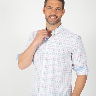 Camisa blanca cuadros