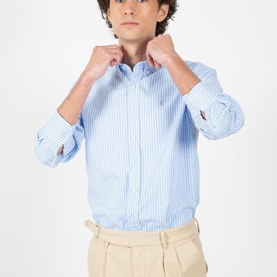 Camisa cuadros celeste