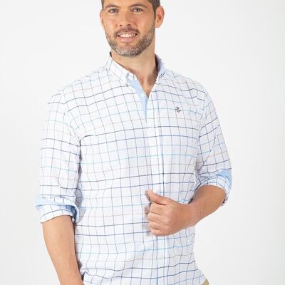 Chemise blanche à carreaux
