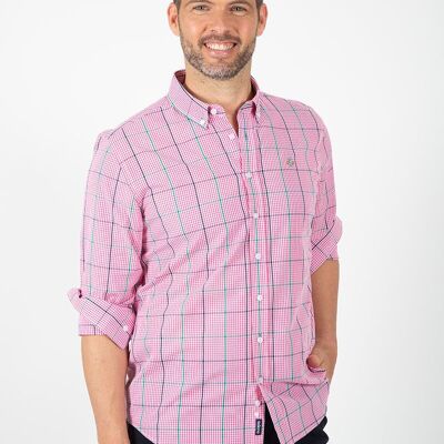 Camicia a quadri rosa