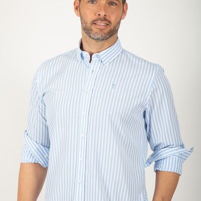 Chemise rayée bleue