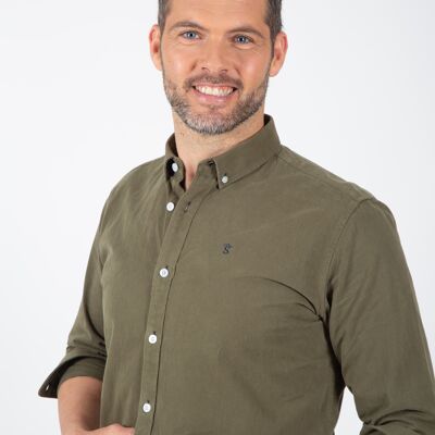 Chemise en toile vert kaki