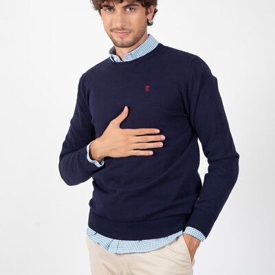 Maglione girocollo blu scuro