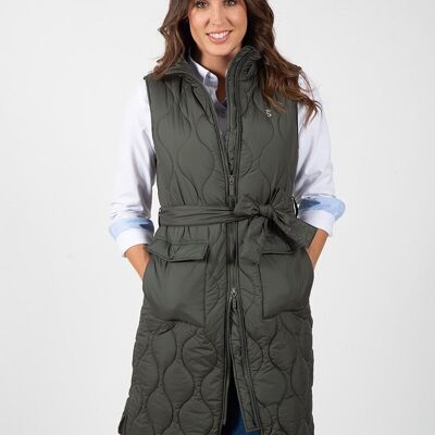 Gilet long kaki