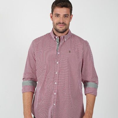 Chemise à carreaux marron