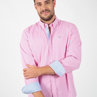 Camicia a scacchi rosa