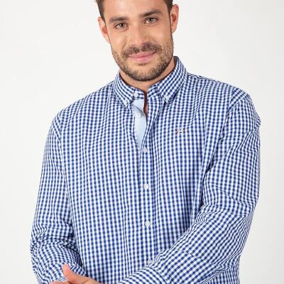 Camicia A Scacchi Blu E Bianca