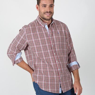 Chemise à carreaux rouge