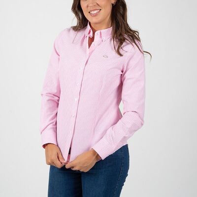 Chemise rayée rose