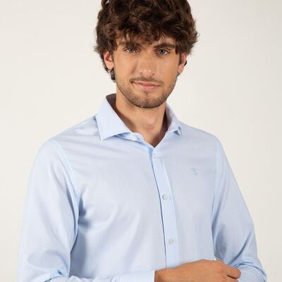 Chemise Bleu Clair Col Italien