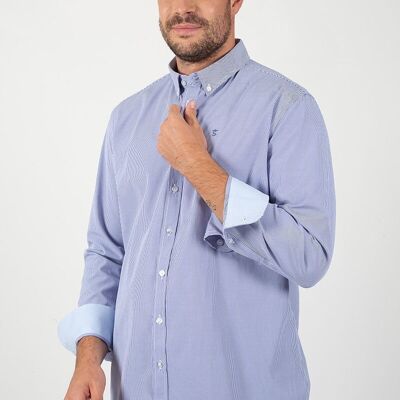 Chemise rayée bleu marine