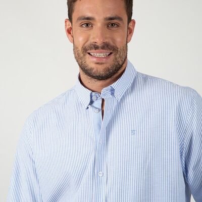 Chemise à rayures bleu clair