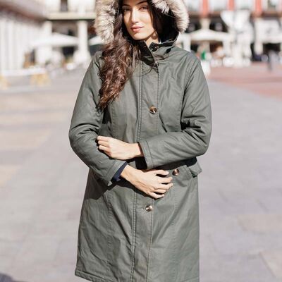 Manteau ciré kaki