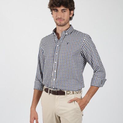 Brown plaid shirt