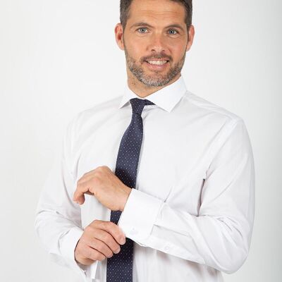 Chemise de costume blanche à double revers