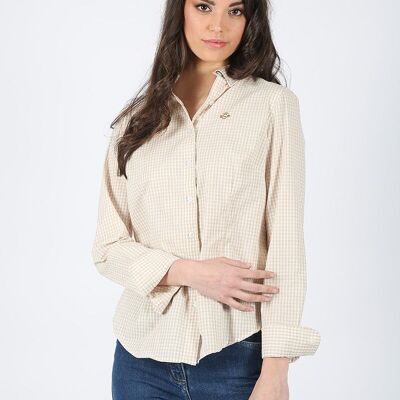 Chemise à carreaux beige