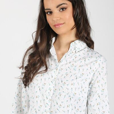 Camisa Flores Blanco