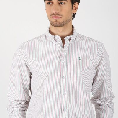 Chemise rayée verte et rouge