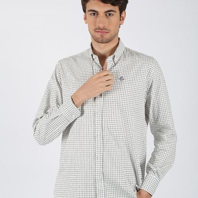 Camicia a quadri ecrù