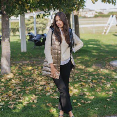 Chaleco Beige Metalizado