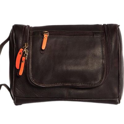 Café toiletry bag with hanging hook