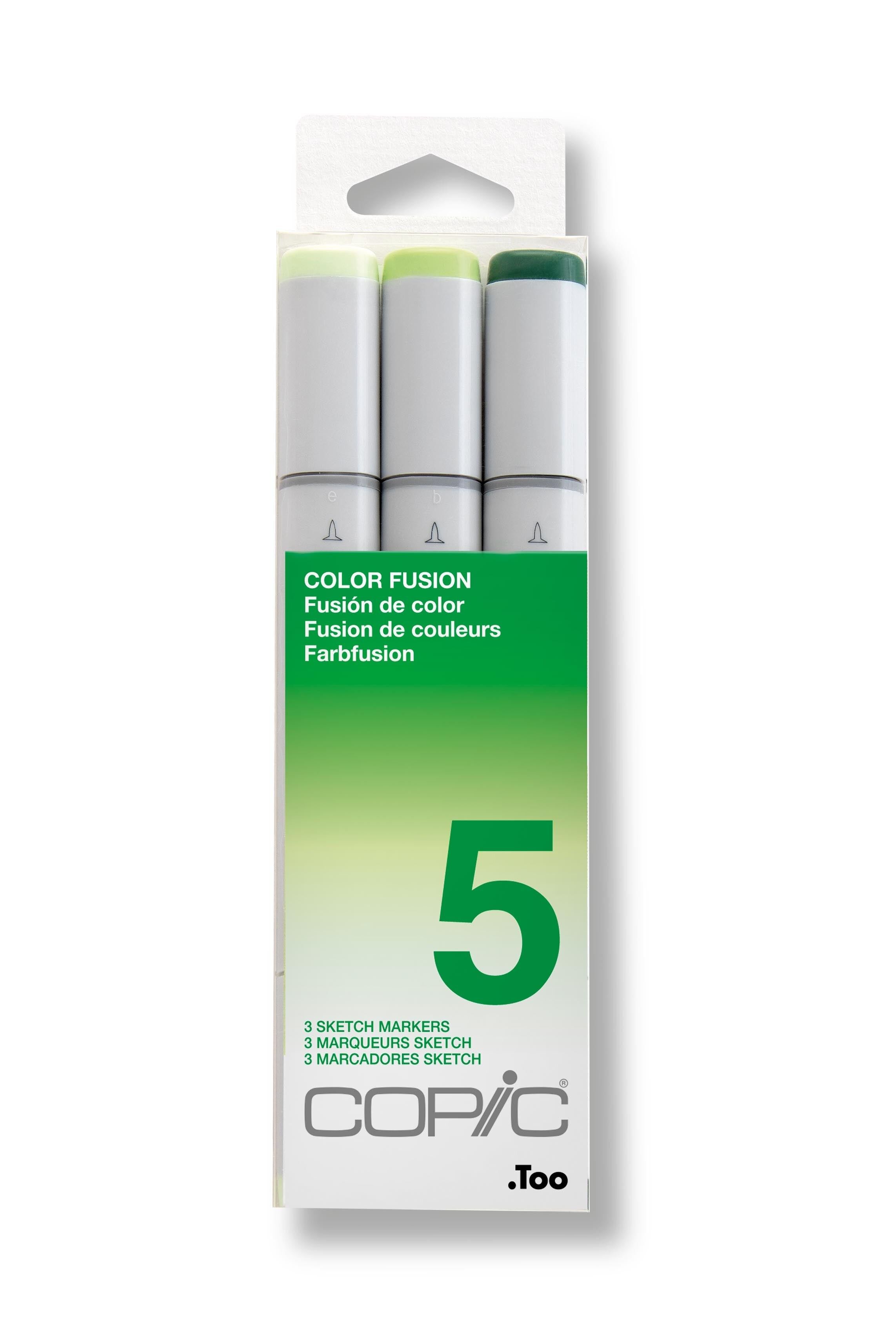COPIC Sketch Coloured Marker Pen - Set of 3 Color Fusion 5, For Art & Crafts, Colouring, Graphics, Highlighter, Design, Anime, Professional & Beginners, Art Supplies & Colouring Books